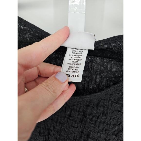 Jaclyn Smith Women's Black Short Sleeve Round Neck Crimp Top Size XXL/EEG - Picture 4 of 5